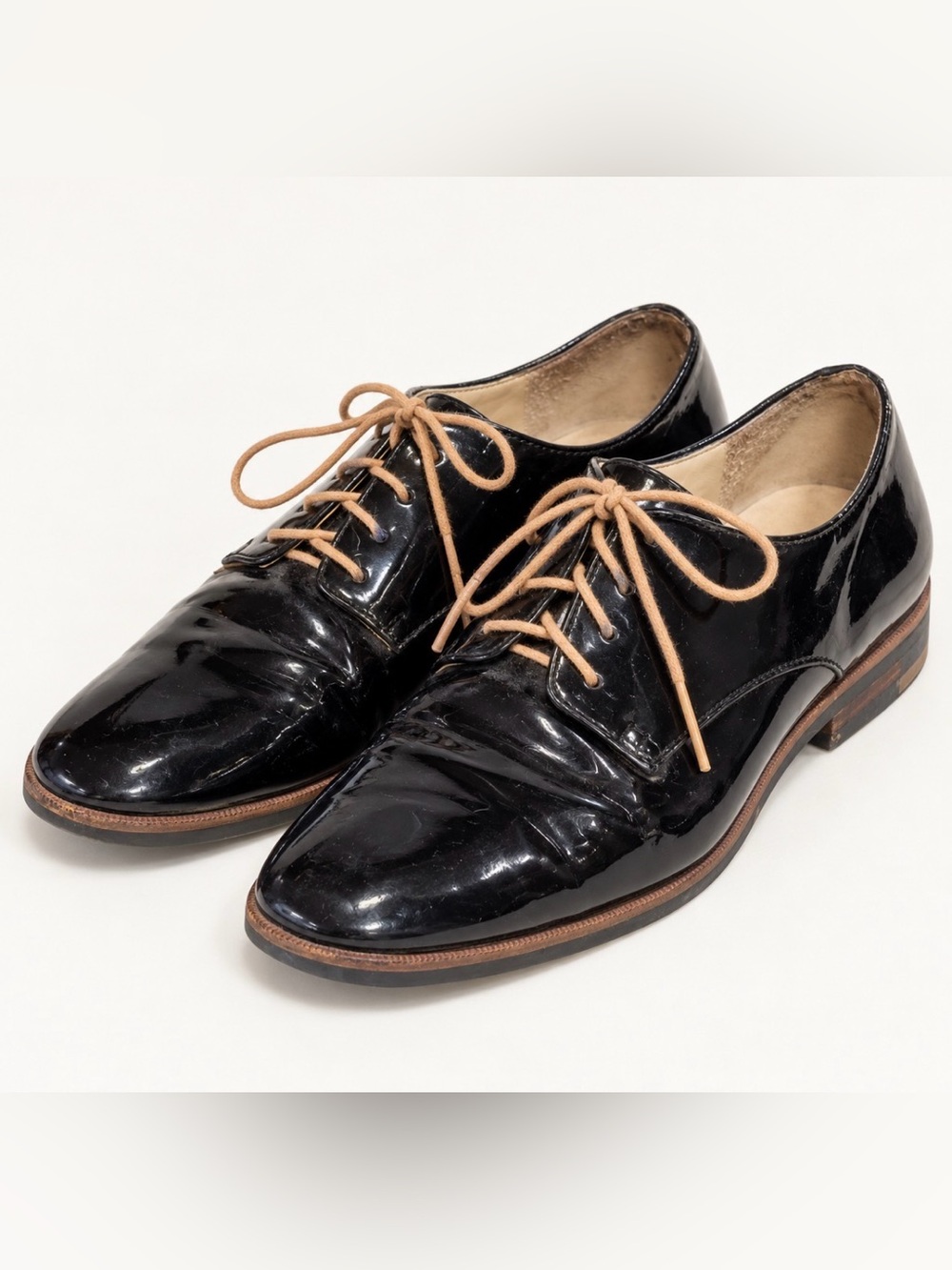 Karl Lagerfeld Paris Iva Black Patent Leather Oxfords – Women’s 8.5